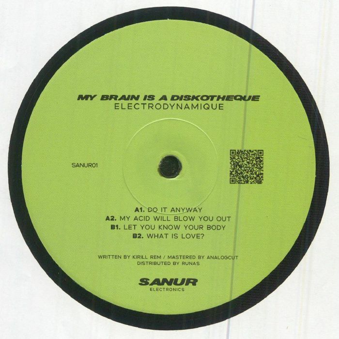 Electrodynamique – My Brain Is A Diskotheque vinyl cover
