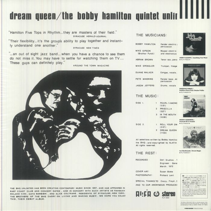 洋楽 Bobby Hamilton/ Dream Queen LP reissue The BOBBY HAMILTON QUINTET - Dream Queen (50th Anniversary Edition
