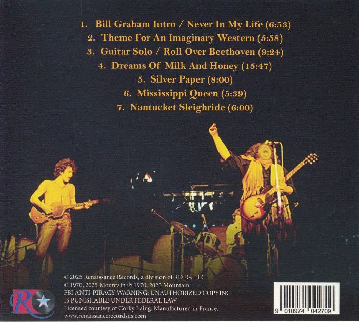 MOUNTAIN - Live At The Fillmore East In NYC June 28 1971