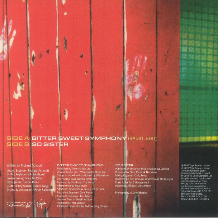The VERVE - Bitter Sweet Symphony レコード at Juno Records.