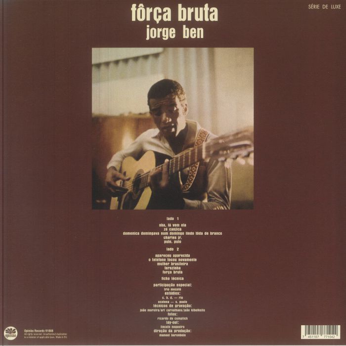 Jorge BEN - Forca Bruta (reissue) Vinyl at Juno Records. Jorge BEN - Forca Bruta (reissue) Vinyl at Juno Records.