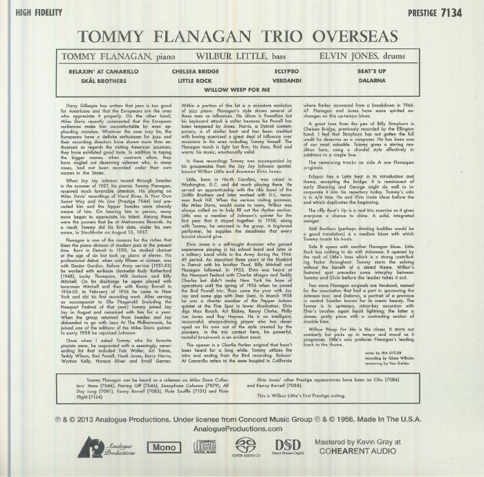 TOMMY FLANAGAN TRIO - Tommy Flanagan Overseas (remastered) (mono 