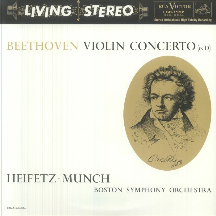 Beethoven. Ludwig Van | Jascha Heifetz | Charles Munch | Boston Symphony Orchestra – Beethoven: Violin Concerto (In D) vinyl cover