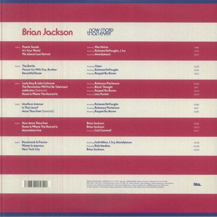 Brian JACKSON - Now More Than Ever (Masters At Work production
