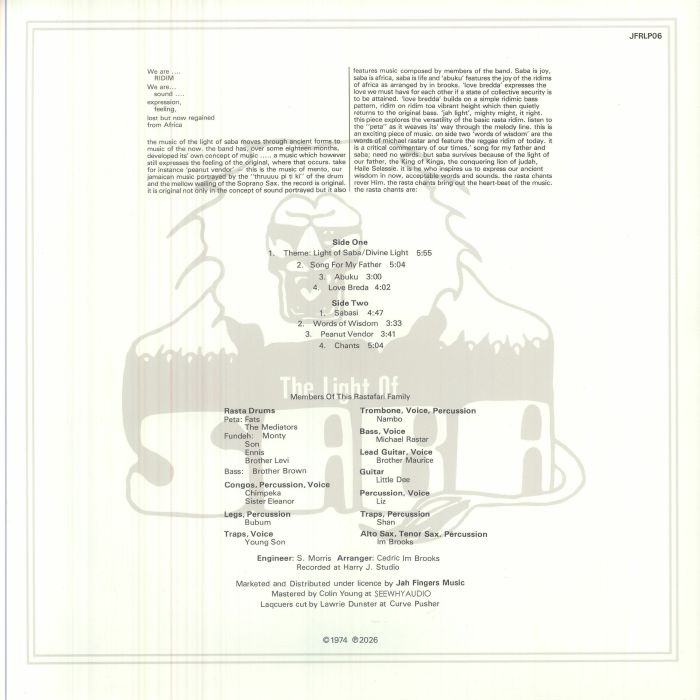 The LIGHT OF SABA - The Light Of Saba (reissue) Vinyl at Juno Records.