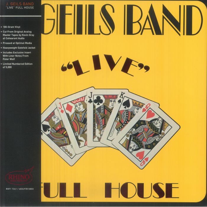 J Geils Band – Live Full House (Rhino High Fidelity Edition) vinyl cover