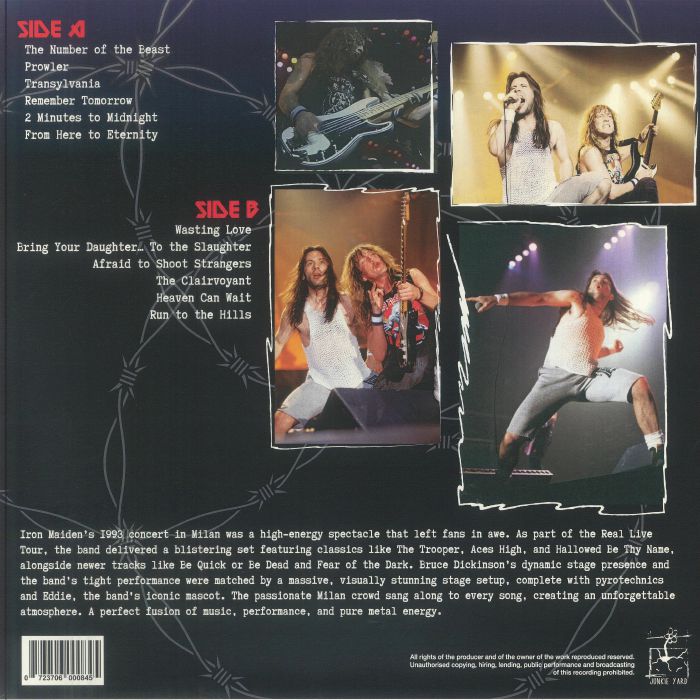 IRON MAIDEN - Live In Milan 09/05/1993 レコード at Juno Records.