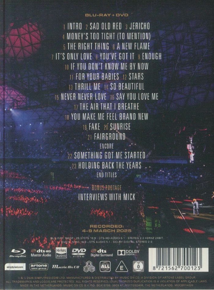 SIMPLY RED - Holding Back The Years: Live In Santiago at Juno Records.