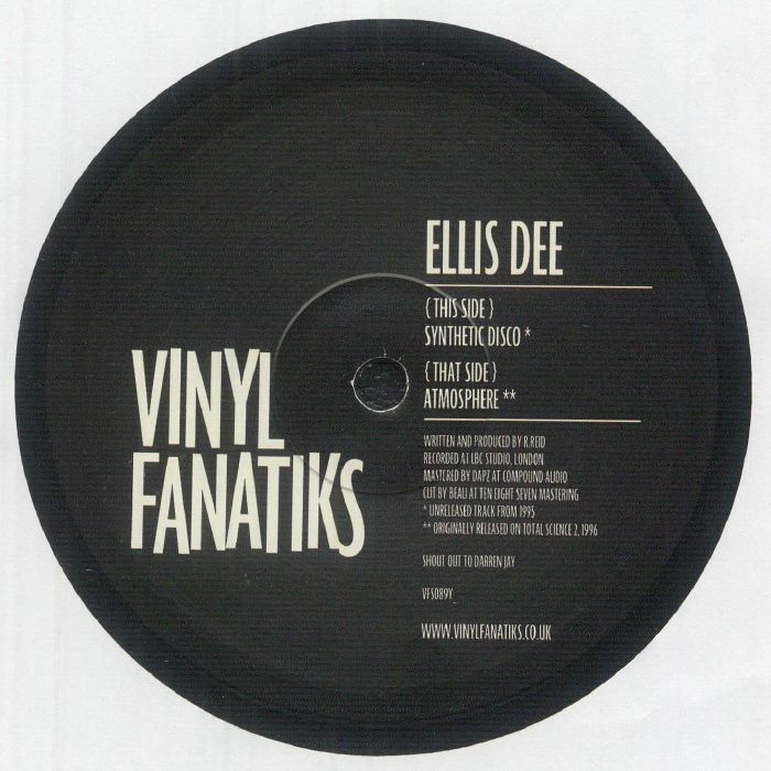 Ellis Dee – Synthetic Disco vinyl cover