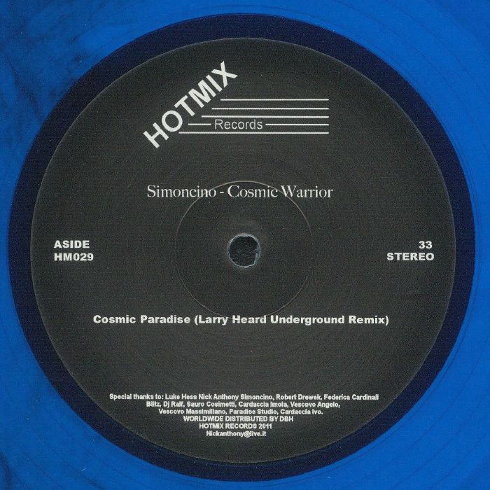 Simoncino – Cosmic Warrior (Larry Heard & Ron Trent remixes) vinyl cover