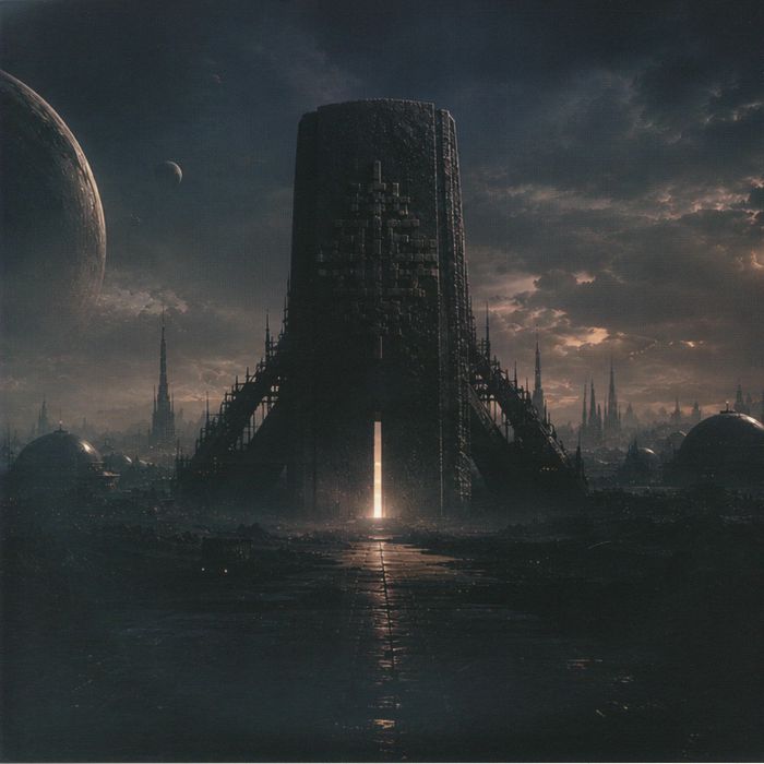 RAAKEL BLOODY RAAKEL / LUPS DIGGA / AZTRONOUTH / MACHINEFUNK / EC13 / LLOYD STELLAR / NOAMM – Alien Code: Mysterium Cosmographicum EP vinyl cover