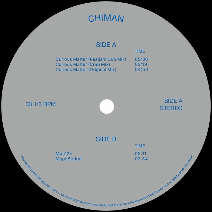 CHIMAN – Curious Matter vinyl cover