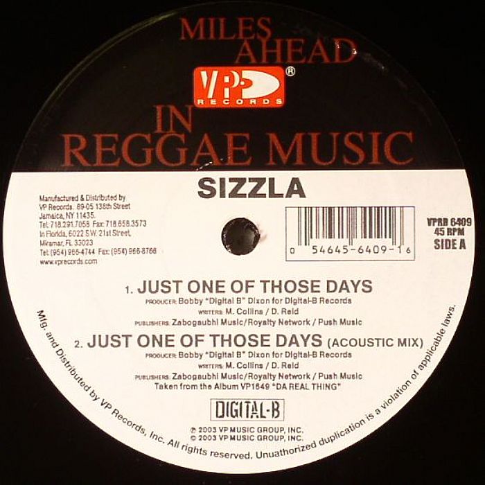 SIZZLA - Just One Of Those Days (Queen Majesty Riddim)