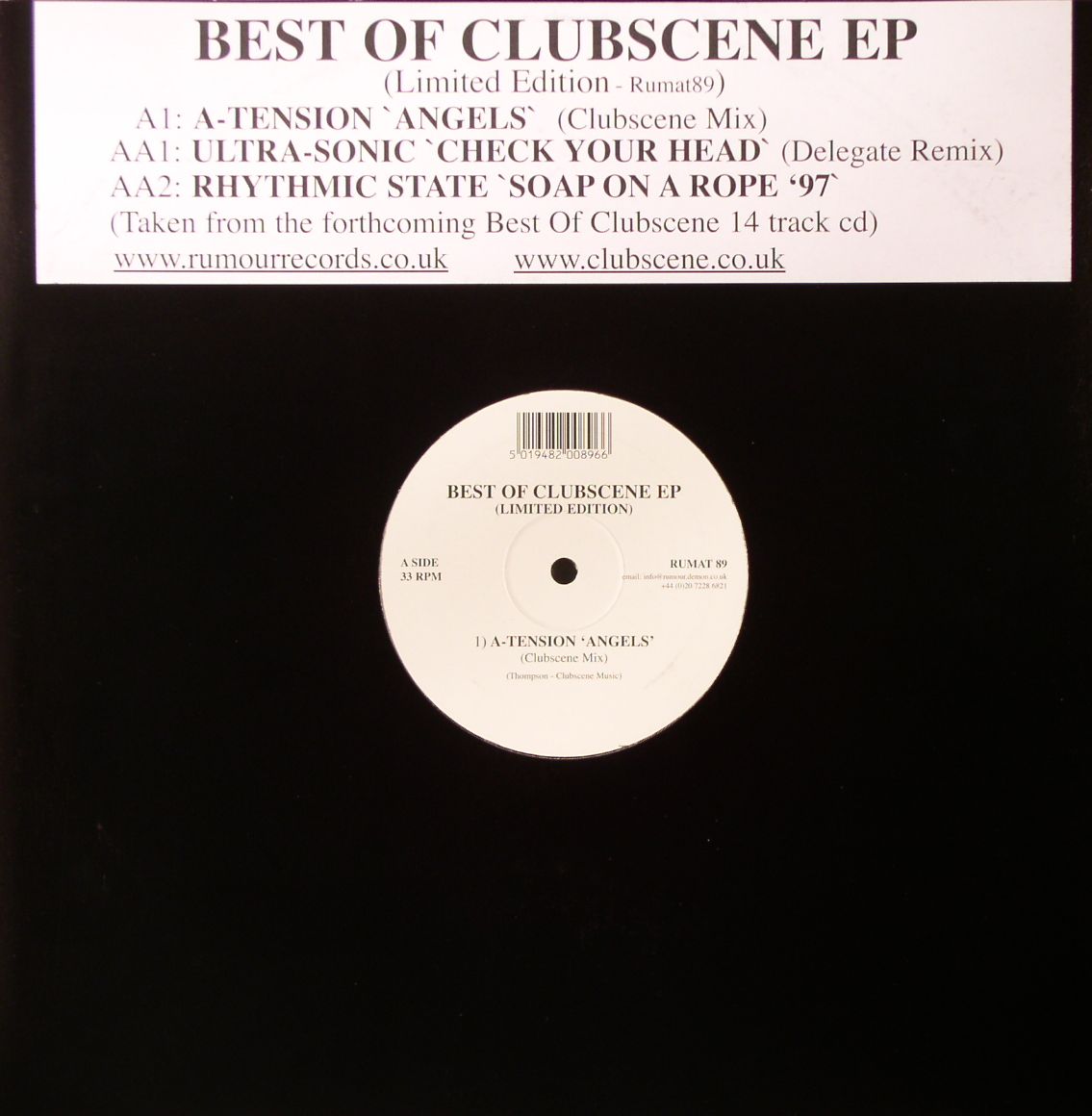 A TENSION/ULTRA SONIC/RHYTHMIC STATE - Best Of Clubscene EP