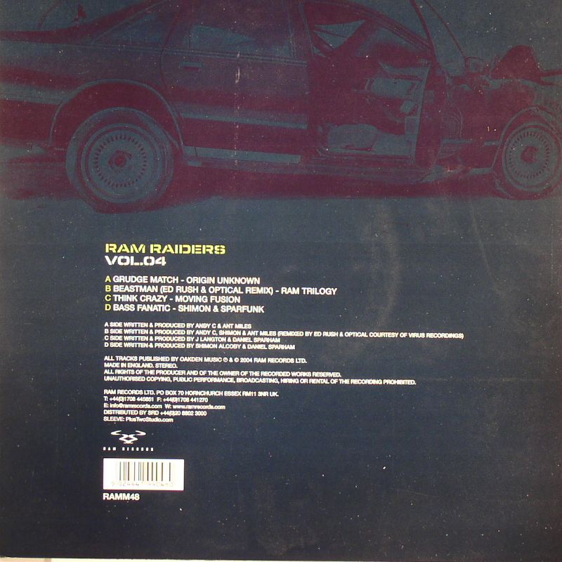 ORIGIN UNKNOWN/MOVING FUSION/ANDY C/RAM TRILOGY/SHIMON/SPARFUNK - Ram Raiders Volume 4