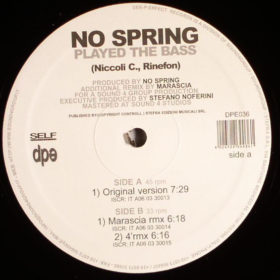 NO SPRING - Played The Bass