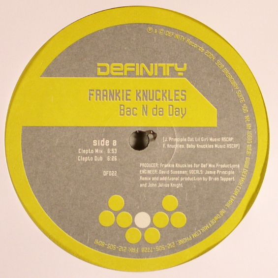 FRANKIE KNUCKLES - Bac N Da Day (Brian Tappet & John Julius Knight remixes)