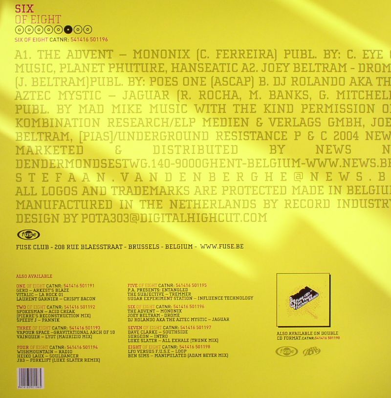 ADVENT, The/JOEY BELTRAM/DJ ROLANDO aka THE AZTEC MYSTIC - Fuse: Ten Years Of Techno Music (6 Of 8)
