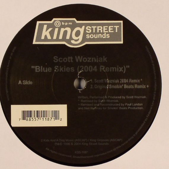 Scott Wozniak – Blue Skies (2004 remix) vinyl cover