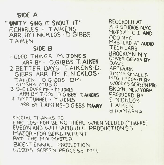 AIKEN, Tony & FUTURE 2000 - Unity Sing It Shout It (reissue)