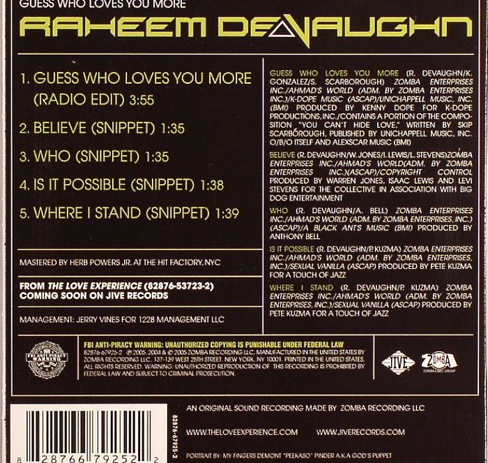 DEVAUGHN, Raheem - Guess Who Loves You More