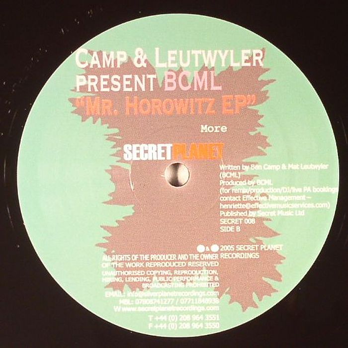 CAMP & LEUTWYLER present BCML - Mr Horowitz EP