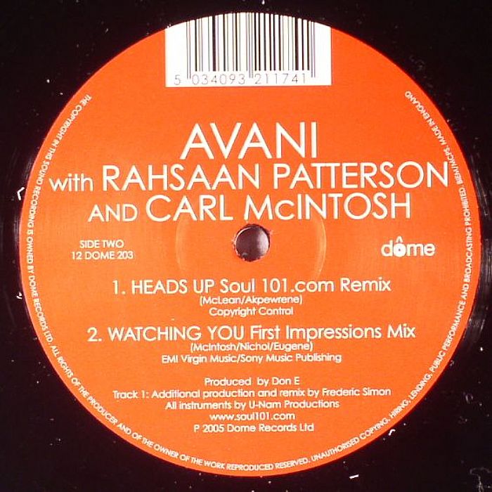 AVANI/RAHSAAN PATTERSON/CARL MCINTOSH - Watching You