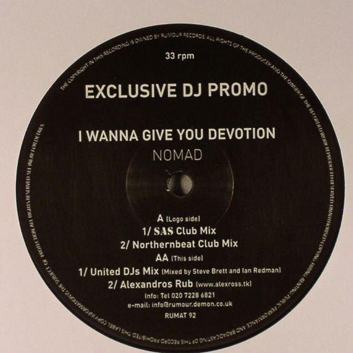 Nomad - (I Wanna Give You) Devotion The Remixes Nomad - (I Wanna Give You) Devotion The Remixes