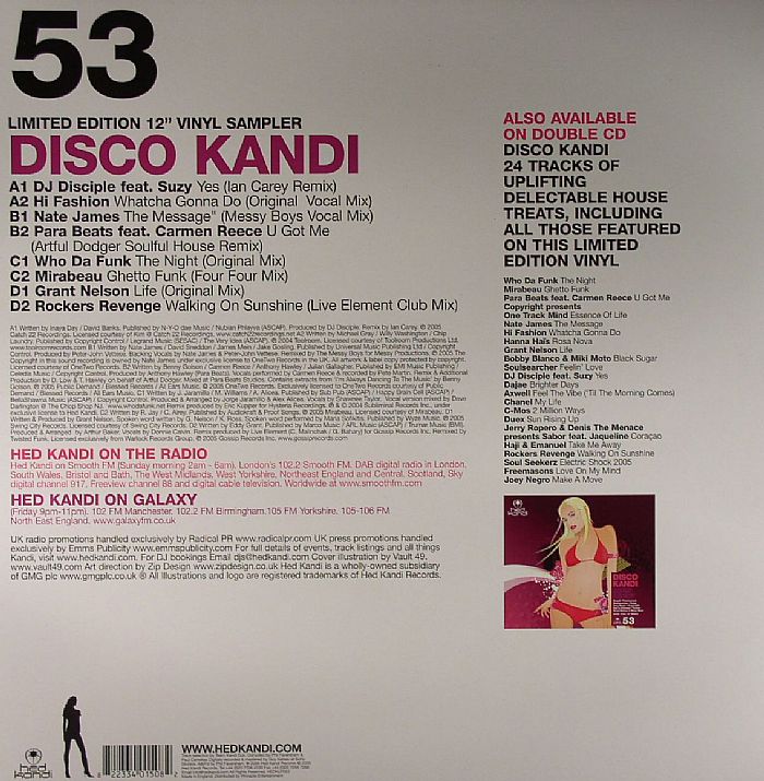 DJ DISCIPLE feat SUZY/HI FASHION/NATE JAMES/PARA BEATS feat CARMEN REECE/WHO DA FUNK/MIRABEAU/GRANT NELSON/ROCKERS REVENGE - Disco Kandi (Sampler)