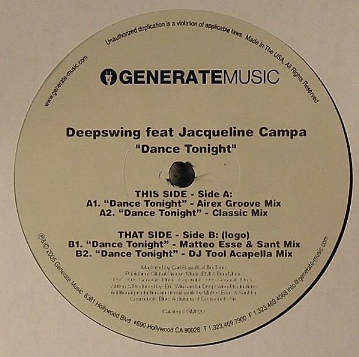 DEEPSWING feat JACQUELINE CAMPA - Dance Tonight
