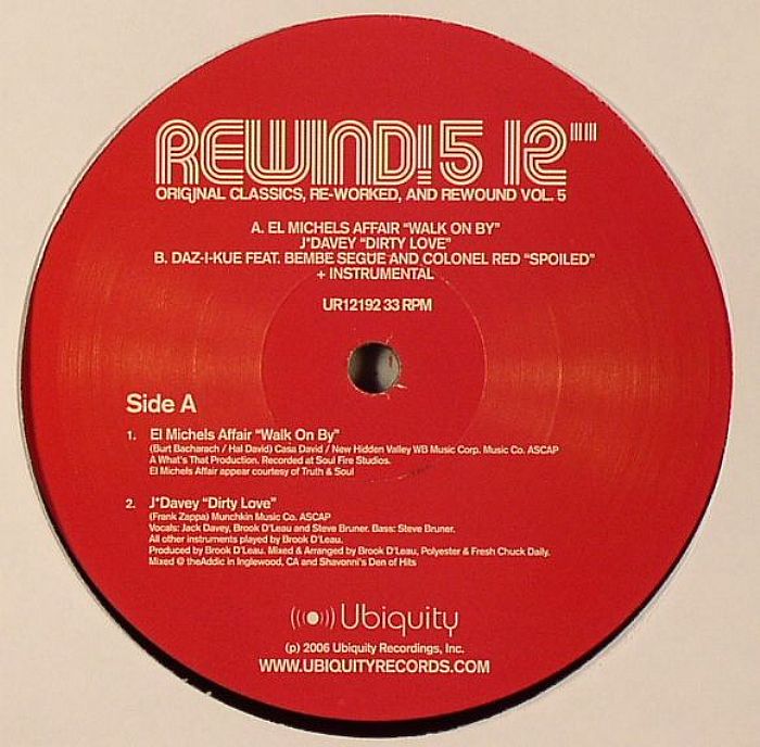EL MICHELS AFFAIR/J DAVEY/DAZ I KUE feat BEMBE SEGUE/COLONEL RED - Rewind Volume 5