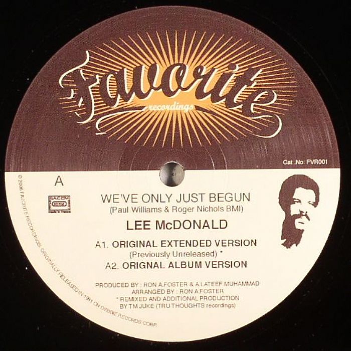McDONALD, Lee - We've Only Just Begun