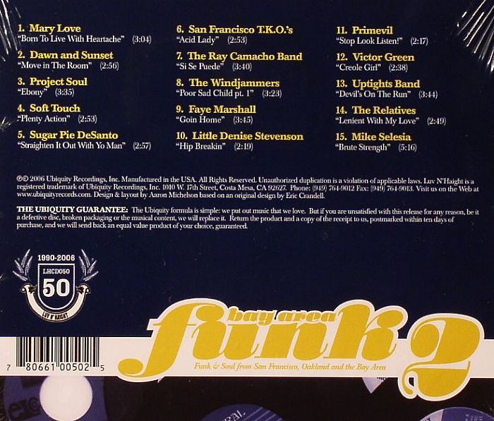 VARIOUS - Bay Area Funk 2: Funk & Soul From San Francisco, Oakland & The Bay Area