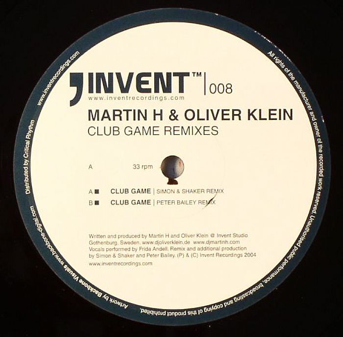MARTIN H/OLIVER KLEIN - Club Game (remixes)