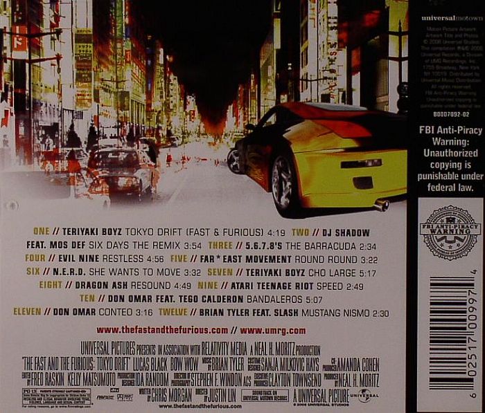 VARIOUS Fast & The Furious: Tokyo Drift (Original Motion Picture