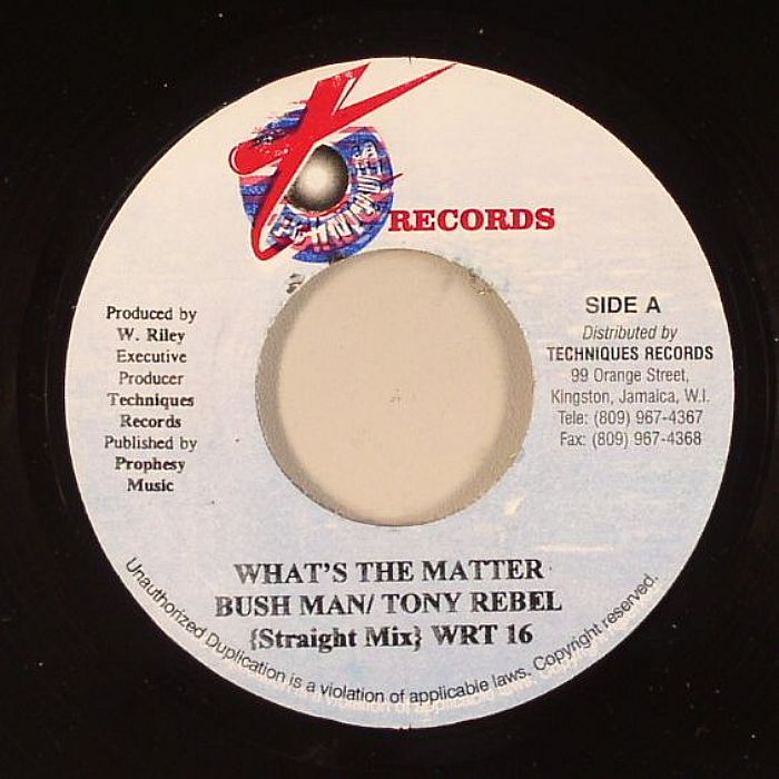 BUSHMAN/TONY REBEL - What's The Matter (Things And Times Riddim)