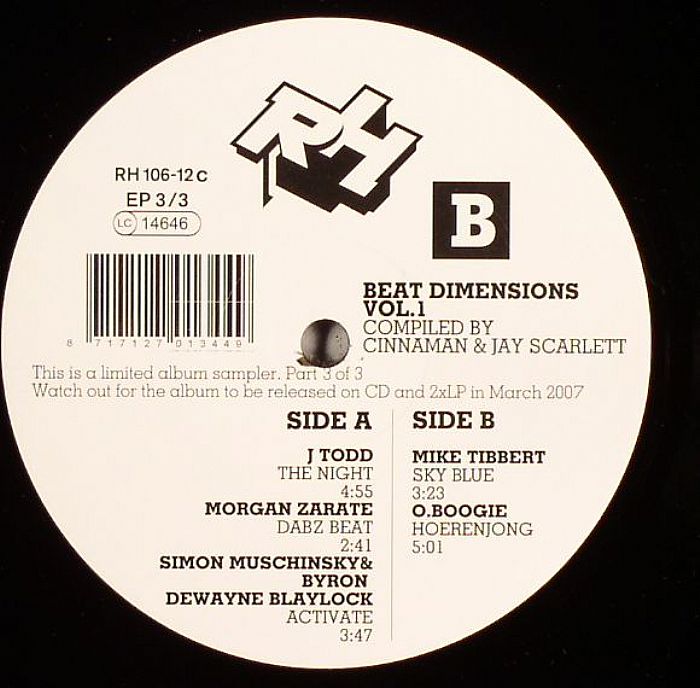 TODD, J/MORGAN ZARATE/SIMON MUSCHINSKY/BYRON DEWAYNE BLAYLOCK/MIKE TIBBERT/O BOOGIE - Cinnaman & Jay Scarlet Present Beat Dimension Vol 1