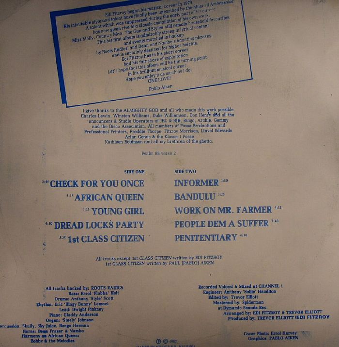 FITZROY, Eddie - Check For You Once