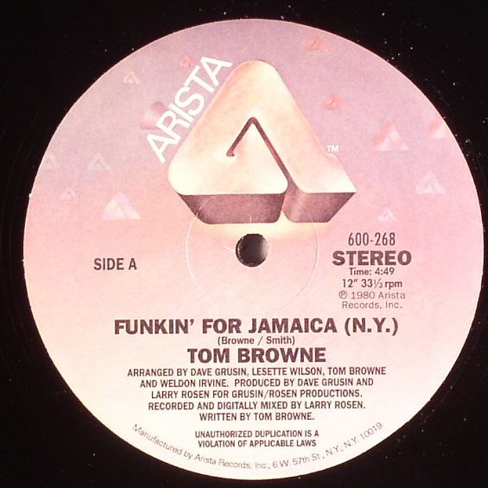 BROWNE, Tom - Funkin' For Jamaica (New York)
