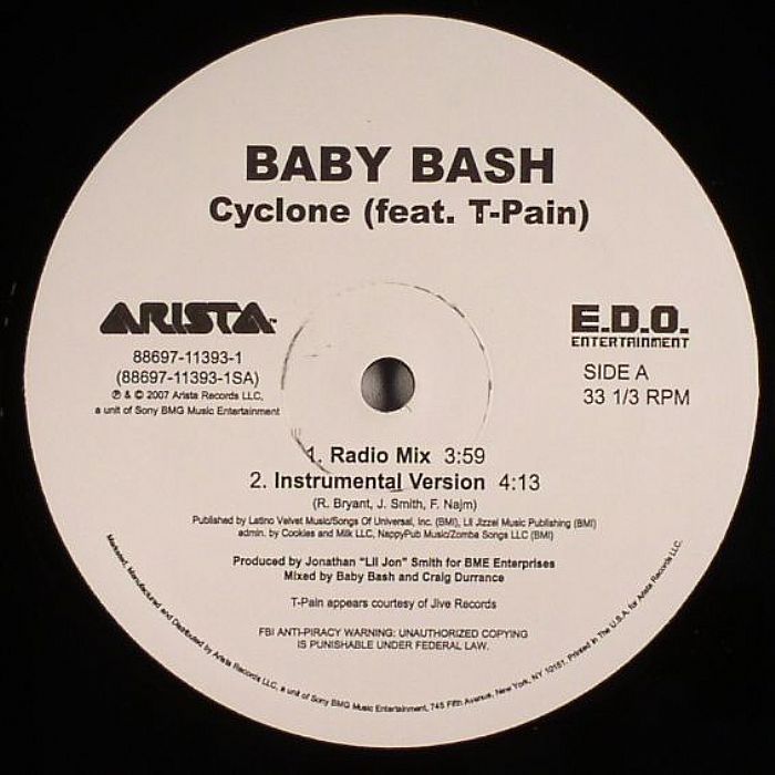 BABY BASH feat T PAIN Cyclone Vinyl at Juno Records.