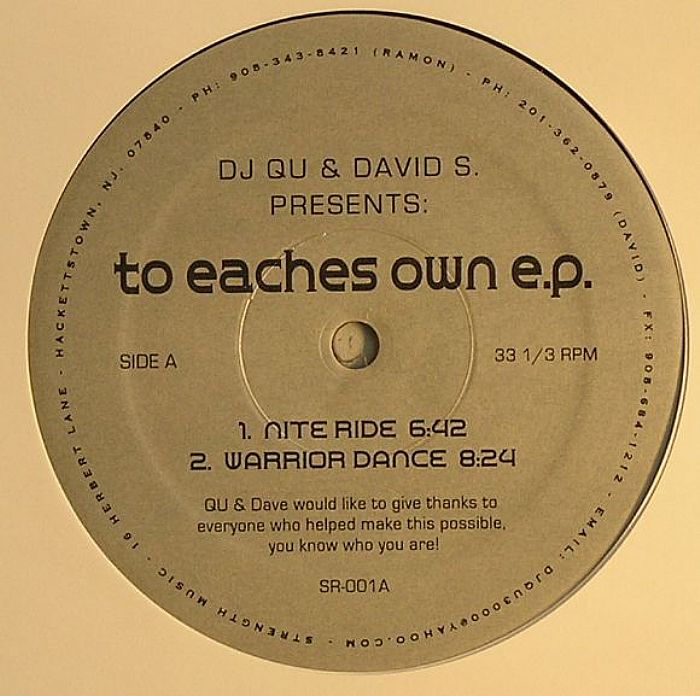 DJ QU/DAVID S - To Eaches Own EP