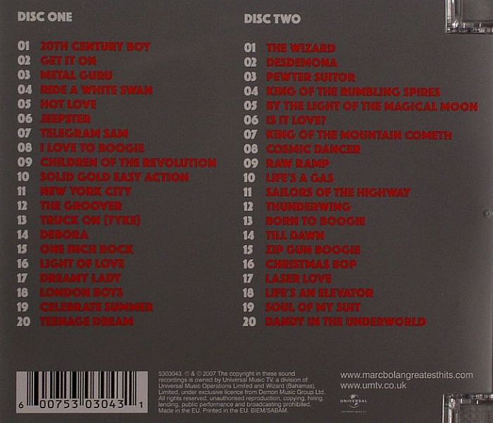 BOLAN, Marc/T REX - Greatest Hits