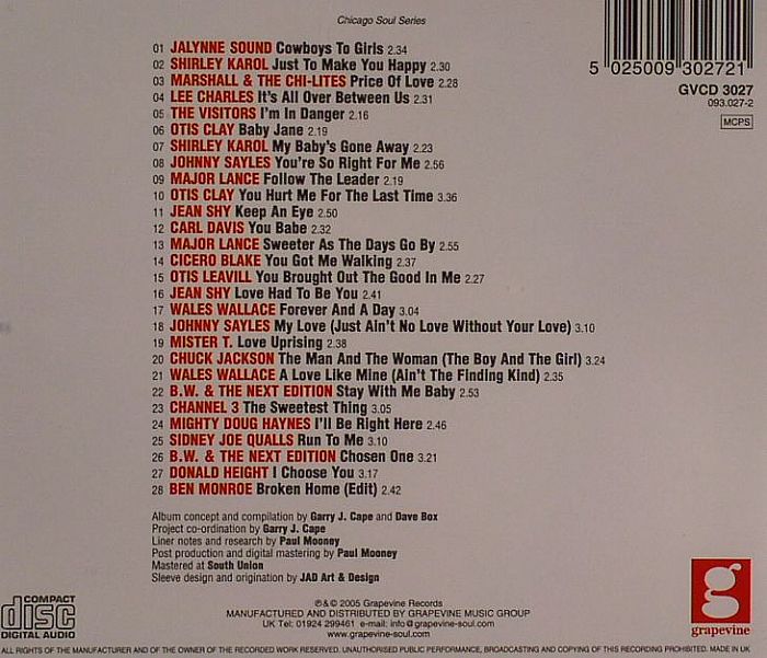 DAVIS, Carl/VARIOUS - Carl Davis Presents Chicago Soul Survey