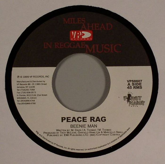 BEENIE MAN - Peace Rag (Full Moon Riddim)