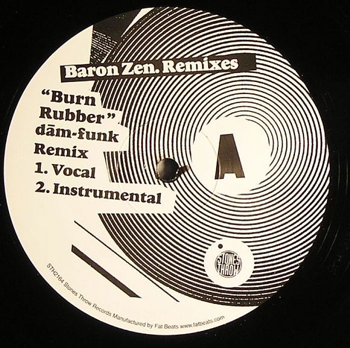 Baron Zen – Burn Rubber (remixes) vinyl cover