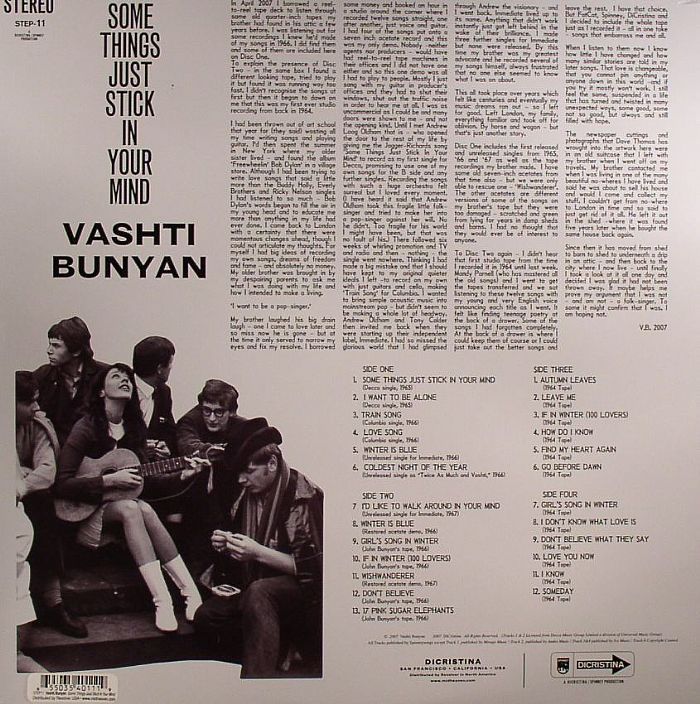 BUNYAN, Vashti - Some Things Just Stick In Your Mind - Singles & Demos 1964 To 1967