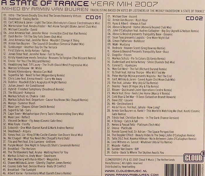 VAN BUUREN, Armin/VARIOUS - A State Of Trance: Year Mix 2007