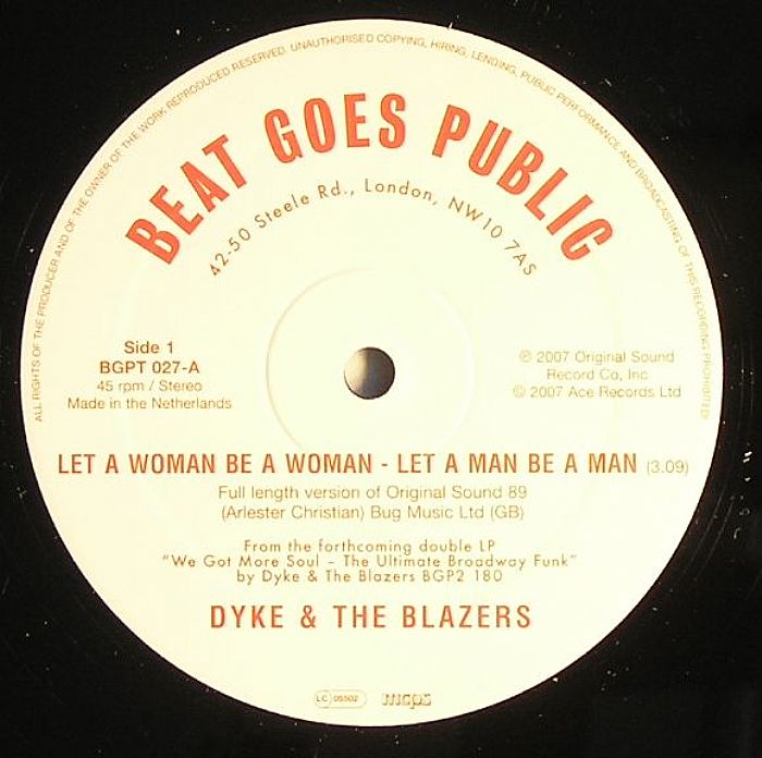 DYKE & THE BLAZERS - Let A Woman Be A Woman - Let A Man Be A Man