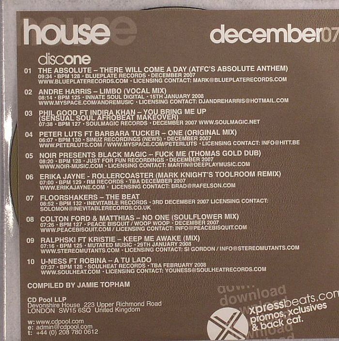 VARIOUS - House Promos Series 11 Volume 4 (For Working DJ's  Only)