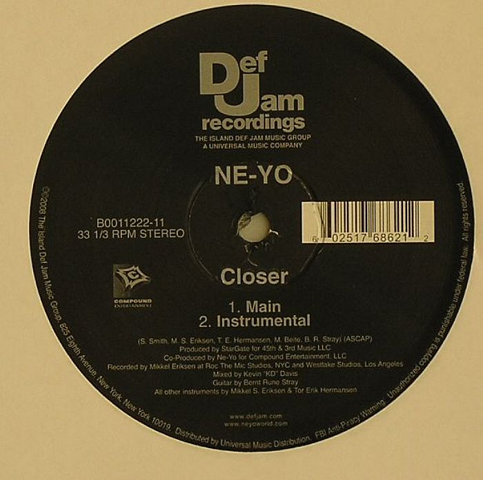 NE YO Closer vinyl at Juno Records.